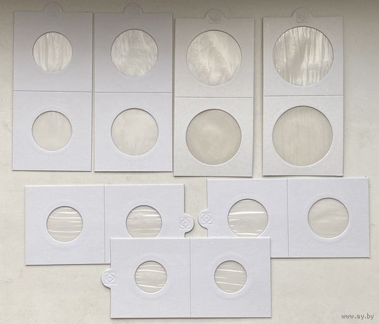 Холдеры самоклеящиеся для монет Leuchtturm, Германия. Диаметр 17,5; 20; 22,5; 25; 30; 35; 37,5 мм. Цена за 1 шт.