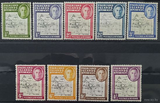 Британские колонии. Зависимые территории Фолклендских островов. 1946 Полная серия G1 - G8 плюс G11a 1948 (2.5d)