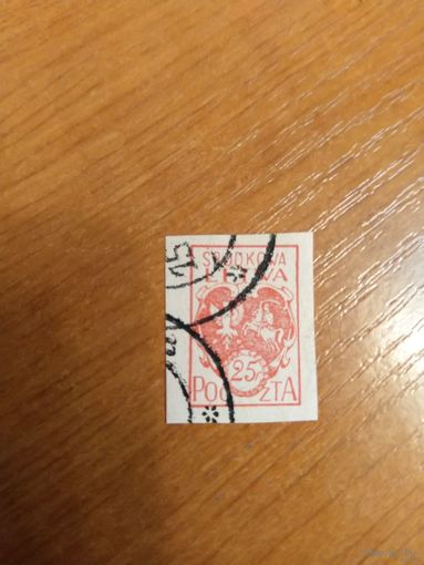 1920 Центральная Литва (Беларусь) гашеная встречается реже чистой герб (4-15)