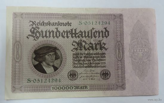 100000 марок 1923 г. Германия.