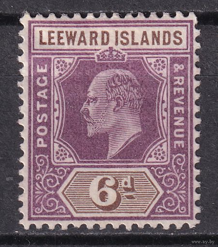 141.BrKCI. Великобритания. Колонии. Подветренные острова. Стандарт. Эдуард VII. 1902 г. 6P. Mi.#25(*).