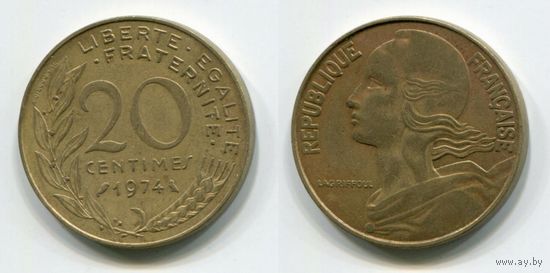 Франция. 20 сантимов (1974)