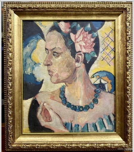 Каталожный, ранний Кищенко А.М;1989г;х/м;"Портрет Лены";Размер 46х38 см.