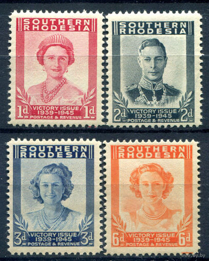 Британские колонии - Южная Родезия - 1947г. - Королевская семья. Вторая годовщина окончания войны - 4 марки - полная серия, MNH [Mi 66-69]. #2-Bc-54-A-2