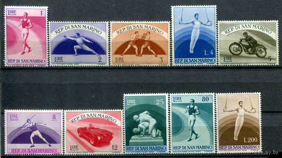 Сан-Марино - 1954г. - Спорт - 10 марок - полная серия, MNH [Mi 513-522]. #O-Se-Z-1-14