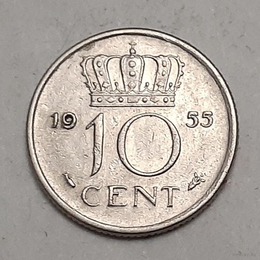 Нидерланды 10 центов, 1955 (14-11-29)