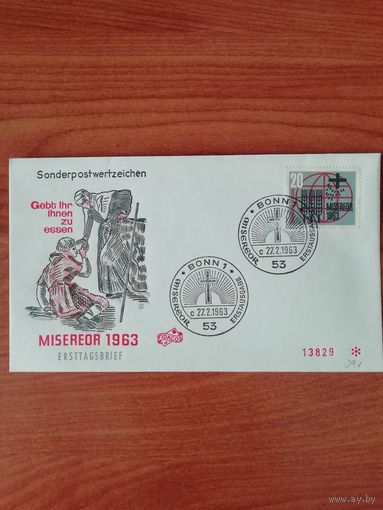 ФРГ 1963 КПД с маркой "Неправительственная благотворительная организация Misereor" Мi: 391