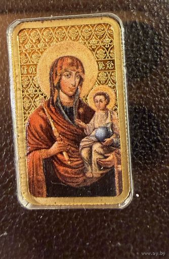 50 рублей 2014 г. Икона Пресвятой Богородицы МИНСКАЯ.  Беларусь.  ПРУФ !!!  ЗОЛОТО.