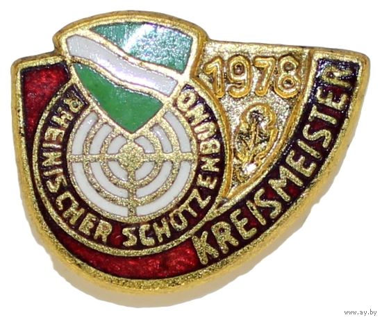 Германия. Знак KREISMEISTER 1-й степени Рейнского стрелкового Союза 1978 г.