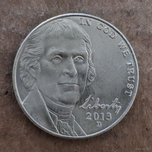 США 5 центов 2013 г., мд. "D" - Денвер, KM# 381