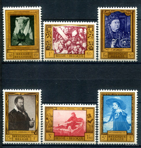 Бельгия - 1958г. - картины - 6 марок - полная серия, MNH, 1 марка с полосами на клее [Mi 1119-1124]. #3-WK-94-A-2