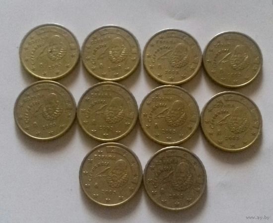1 евро Испания 2003 г. (10 монет по 10 ец.)