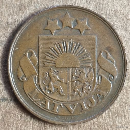 Латвия 5 сантимов, 1922 г., KM# 3