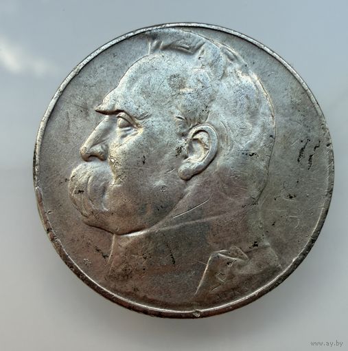 5 злотых 1935 г.  Польша.  Пилсудский.  СЕРЕБРО.