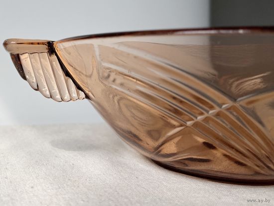 Блюдо ваза для фруктов Huta Niemen J Stolle стекло 26cm