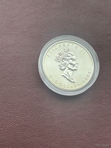 Канада 5 долларов, 1994.  "Кленовый лист".