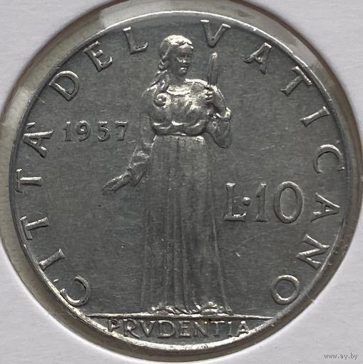 Ватикан 10 лир 1957 г. В холдере