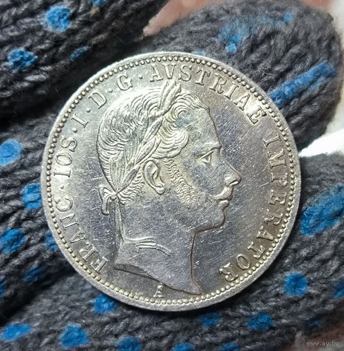 Флорин 1861 Австро-Венгрия. Блестит. Зеркалит