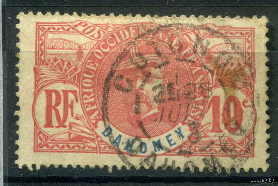 Французские колонии - Дагомея (Бенин) - 1906/07г. - Луи Федерб, генерал, 10 с - 1 марка - гашёная [Mi 22]. #4-W1-103-A-1