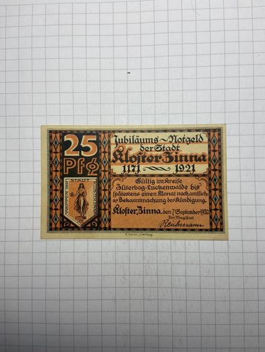 Нотгельд 25 пфеннигов Германия -3012
