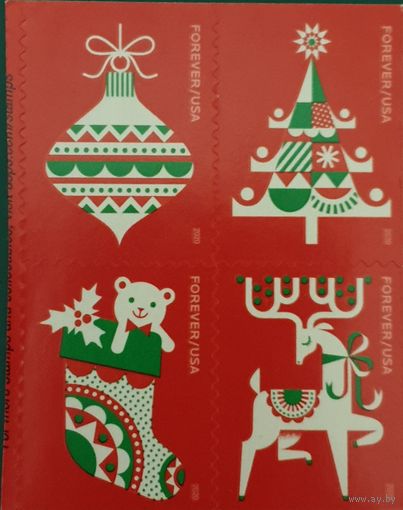 2020  Праздничные радости( вечные марки)США