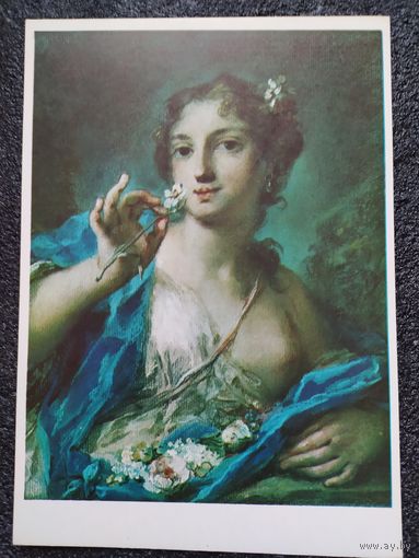 Открытка Розальба Каррьера. 1675 – 1757. Весна. (Сюита ``Времена года``). Западноевропейская пастель. Государственный Эрмитаж.