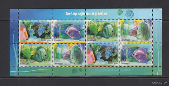 Фауна рыбы Беларусь 2006 малый лист коллекционных марок Аквариумные рыбы