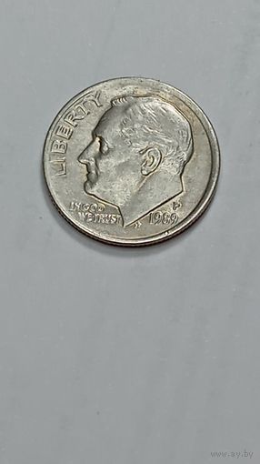 США 10 центов 1989 года . Р