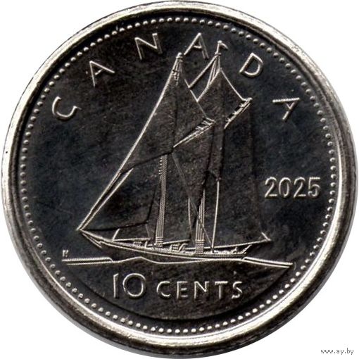 Канада 10 центов, 2025 Карл III UNC