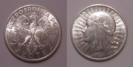 2 злотых (2 zlote) 1934 UNC
