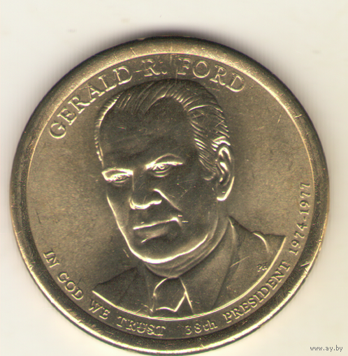 1 доллар 2016 г. 38-й президент Джеральд Форд (1841-1845), "D"