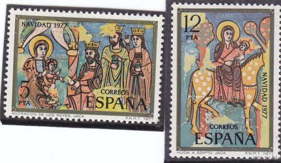 СЕРИЯ  ИСПАНИЯ 1977 ГОД РОЖДЕСТВО ЖИВОПИСЬ РЕЛИГИЯ **