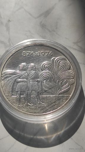 1000 крон 1974. Исландия. Серебро.