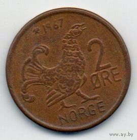 КОРОЛЕВСТВО НОРВЕГИЯ. 2 ЭРЕ 1967. ФАУНА. ТЕТЕРЕВ.