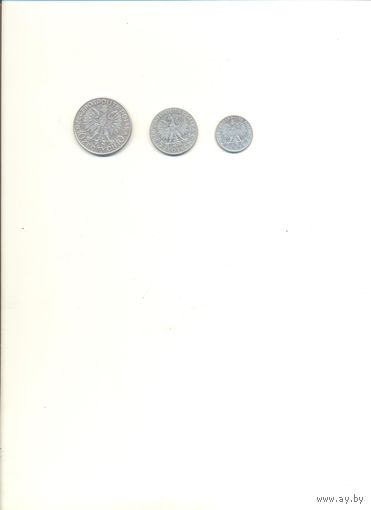 Польша к-т монет 2, 5 и 10 злотых 1932-34 гг.