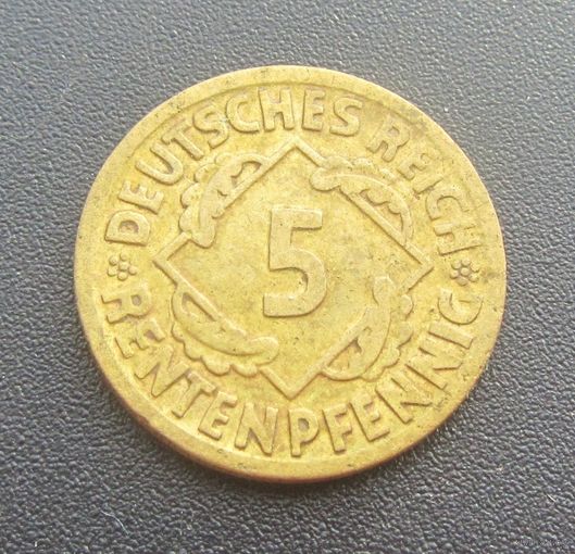 Германия - Веймарская республика 5 рейхспфеннигов 1924 D