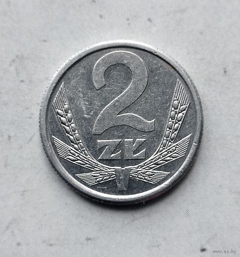 2 злотых 1989 года Польша. Народная Республика. Красивая монета!