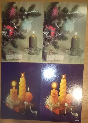 Открытки новогодние, чистые. Цена за одну