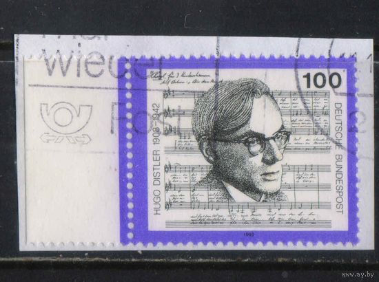 Германия 1992 50 летие смерти композитора Хуго Дистлера #1637