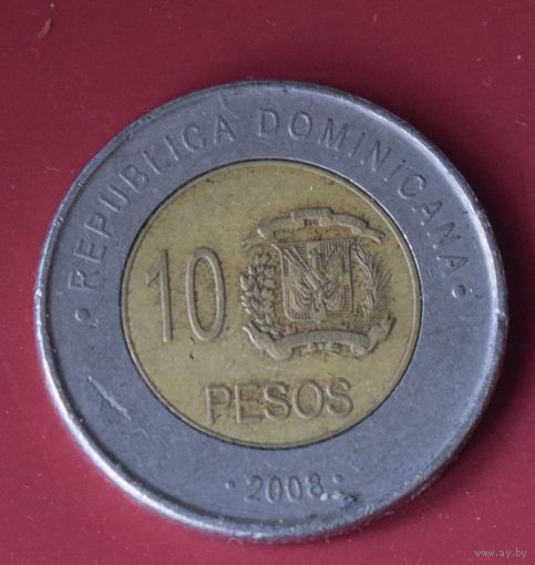 Доминикана 10 песо 2008