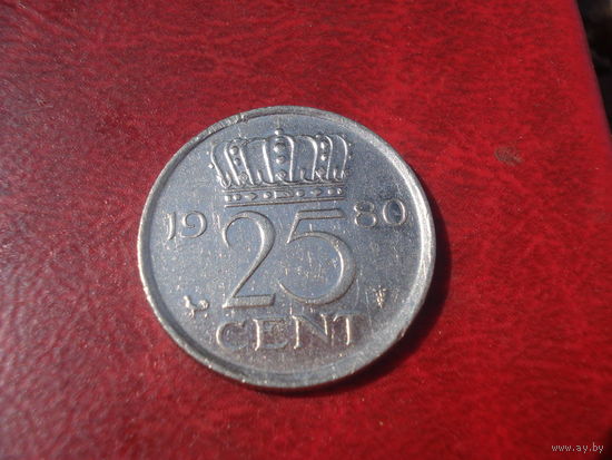 25 центов 1980 год Нидерланды