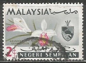 Малайские штаты(Негри Самбилан). Орхидея. Герб. 1965г. Mi#80.