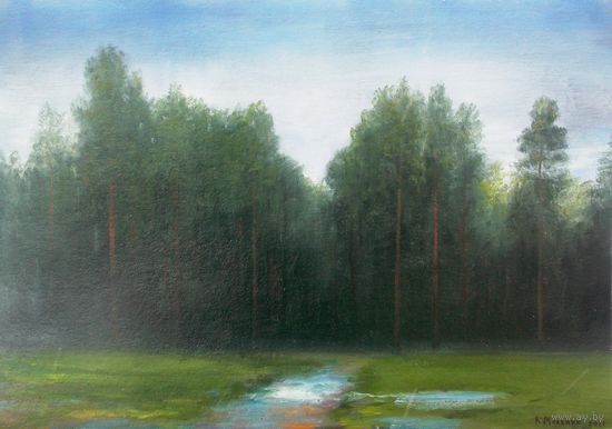 "Августовский дождь. Лес около лагеря отдыха "Беларусь"". -Мельник К. В.