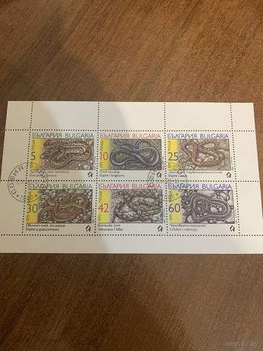 Болгария 1989. Змеи. Малый лист
