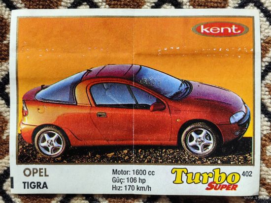 Вкладыш Turbo (Турбо) Super (серия 401-470, Супер), номер 402, Opel Tigra. #2. Возможен небольшой торг.