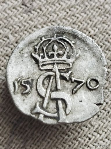 Распродажа - 2 денара (двуденарий) 1570г.,ВКЛ,Сигизмунд II Август (РЕЛЬЕФ !!!)