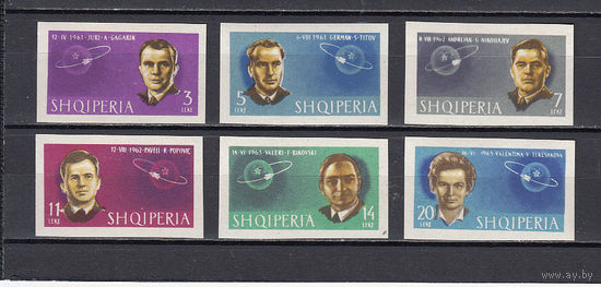 Космос. Советские космонавты. Албания. 1963. 6 марок б/з. Michel N 757-762 (45,0 е)