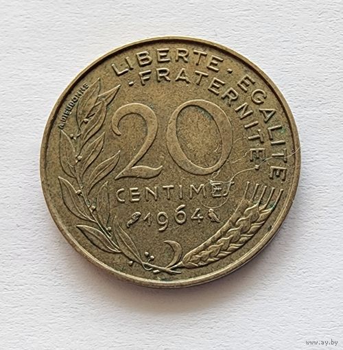 Франция 20 сантимов, 1964