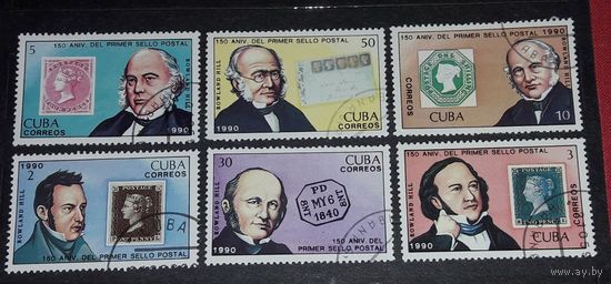 Куба 1990 . 150 лет почтовой марке. Полная серия 6 мароксэр Роуланд Хилл, концевая //К-1 12