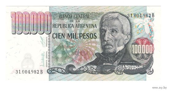 Аргентина 100000 песо 1979 года. Тип Р-308. Состояние UNC!